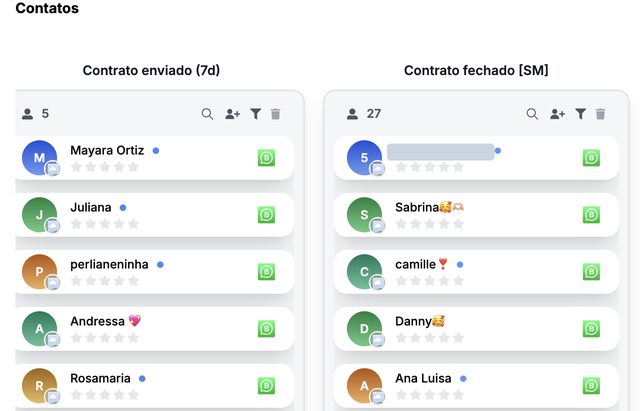Print de CRM mostrando 27 contratos fechados